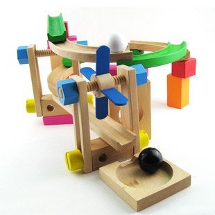 Hot Sell Quality Educational Toys Wooden Roller Coaster(1piece), Roller Coaster Rail Track Blocks Creative Blocks Export Quality