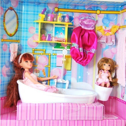 Free Shipping 5 Piece % New A Girl's Best Friend Dreamy Mini Bathroom - Electric Circulation Water Bath Crock (H22C