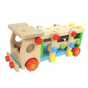 New Hot: Intelligence Toys - Wooden Nut Cars, Dismantling Car, Assembling Car, Combination Car