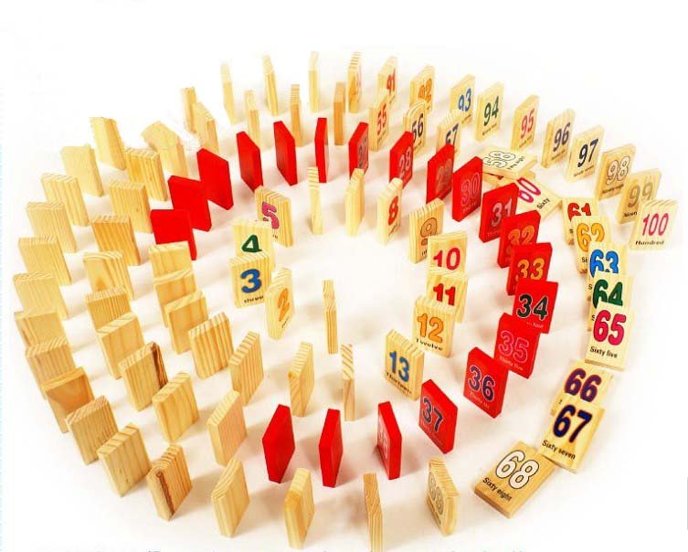 Wholesale - 100pcs Wooden Beads Building Blocks Wooden Bricks, Kids Educational Toy 5pcs/lot