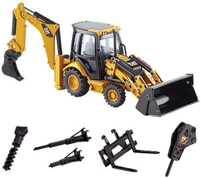 1:50 423E Center Pivot Backhoe Loader W/Work Tools Toy