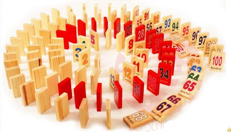 Wholesale - 100pcs Wooden Beads Building Blocks Wooden Bricks, Kids Educational Toy 1pcs/lot