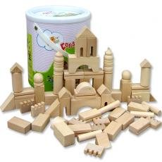 Lionf Barreled Wooden Forest Castle Building Blocks 65PCS