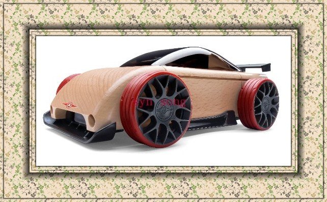 3pcs Automoblox C9R(990098) Freeshipping Germany Wooden Sport Car Building Block Children's Toy,DIY Christmas Gift, Dark Orang