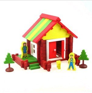 Building Block,Educational Toys / Wooden Three-dimensional Puzzle / Fun Farm / Hut