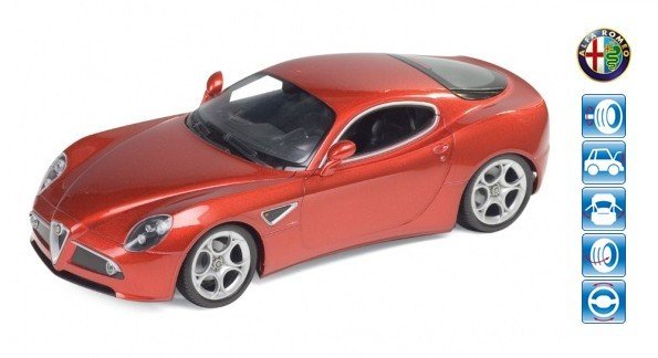 Free Shipping Diecast Toy WELLY 1:18 SCALES ALFA 8C COMPETIZIONE Welly 18013 Diecasting Toys Metal Car Model Car