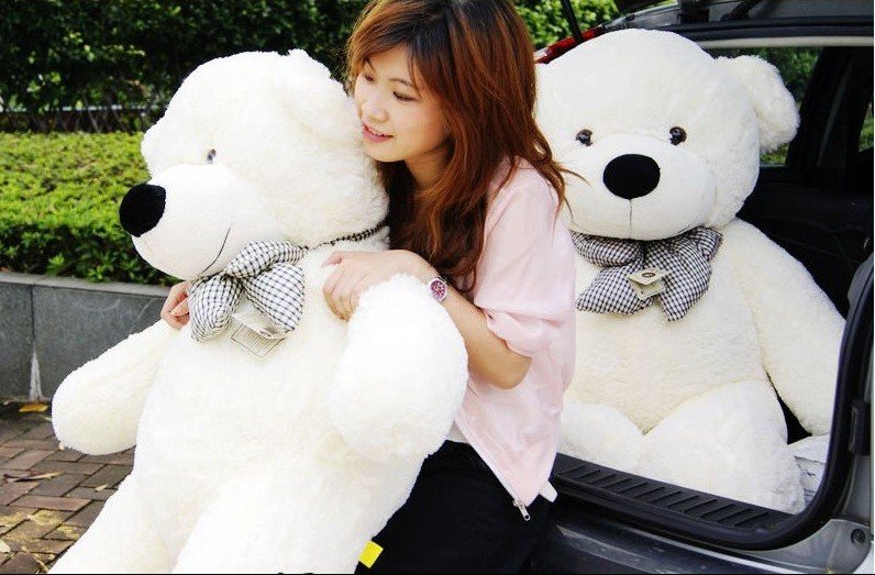 80cm White Teddy Bear,teddy Bear,plush Toy,free Shipping +gift