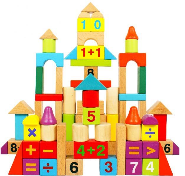 Wholesale - Wooden Beads Building Blocks Wooden Bricks, Kids Educational Toy, 5pcs/lot