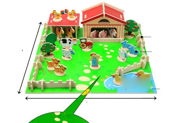 Free Shipping Cost! My Place, A Farm Building Blocks Assemble Educational Toys
