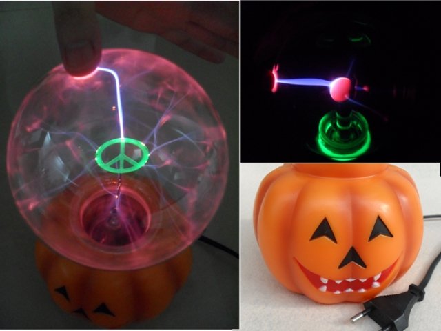 Free Shipping Pumpkin Ball Lightning Plasma Ball Light Ball Light Ball Dream Plasma Light Halloween Gift Novelty Items