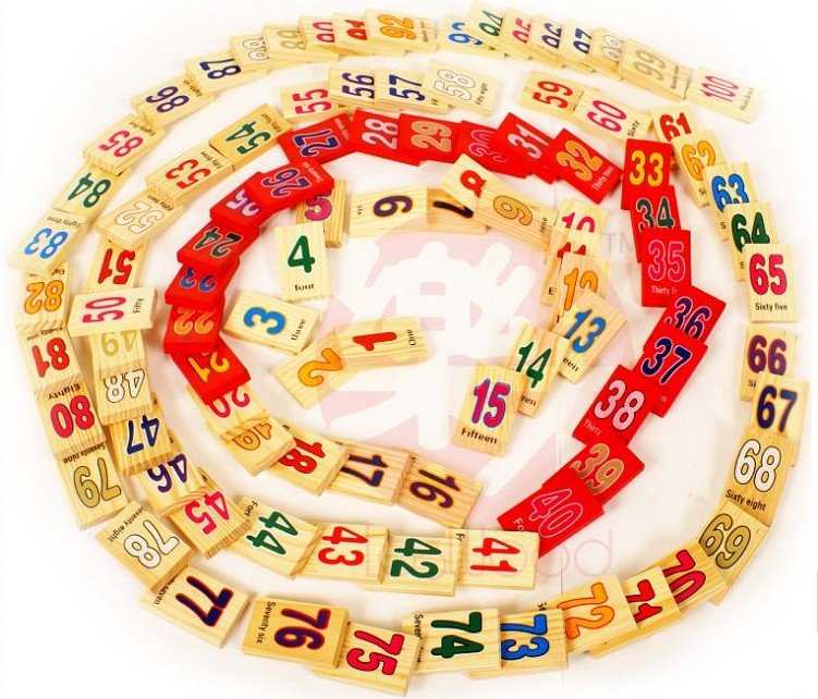 Wholesale - 100pcs Wooden Beads Building Blocks Wooden Bricks, Kids Educational Toy 2pcs/lot