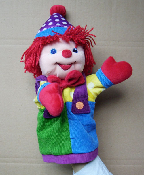 14.5" GYMBOREE GYMBO Plush Hand Puppet Clown,high Quality