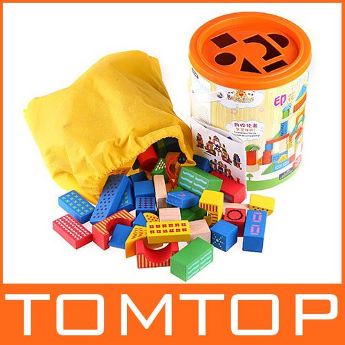 10pcs/lot. Free Shipping by EMS. Christmas Gifts For Kids Colorful Wood Building Blocks Educational Funny Toy