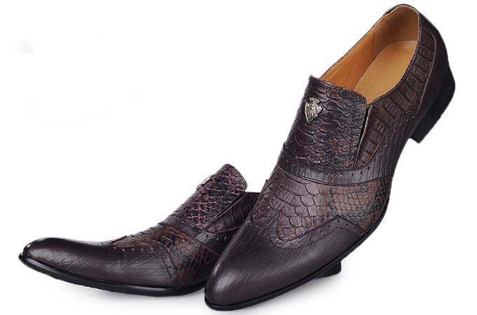 ^_^Wholesale New Arrival Calf Leather Dress Shoes Men's Leather Shoe with Brown Fashion Men Cow Leather Shoes 14