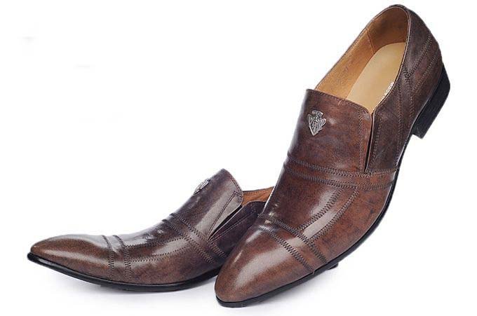 Wholesale New Arrival Calf Leather Dress Shoes Men's Leather Shoe with Brown Fashion Men Cow Leather Shoes 04