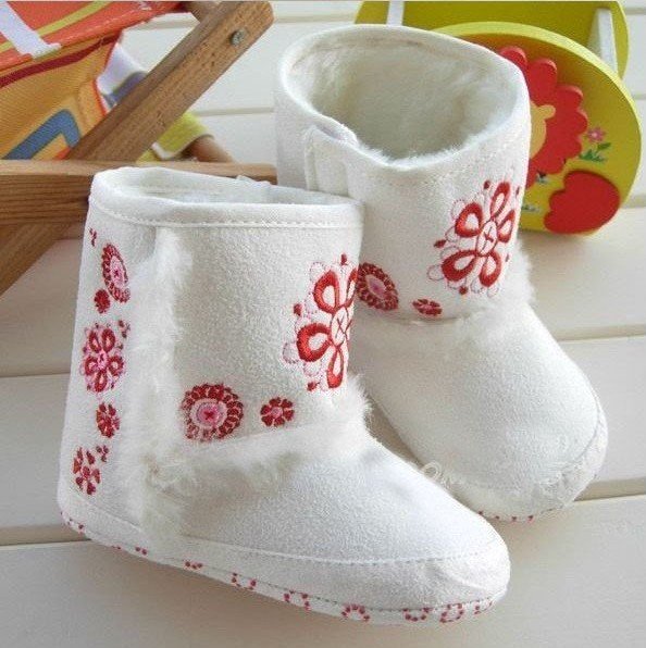 Baby Boots Infant First Warlker Shoes Booties Winter Boots WHITE 10 Pair/lot