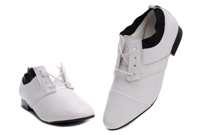 Free Shipping! Brand Men's White Leather Shoes Dress Shoes Size:US7-US12