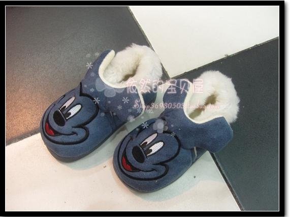 Beautiful Baby Keep Warm Boots Cotton-padded Shoes Mackey Design Color Blue 10pair/lot