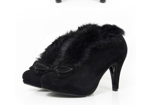 2010 Popular Ladies Boots Rabbit Hair Grind Arenaceous Bowknot Short Boots Waterproof Taiwan Female Boots