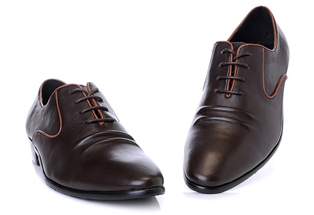 Free Shipping! Brand Men's Brown Corrugated Leather Shoes Dress Shoes Size:US7-US12