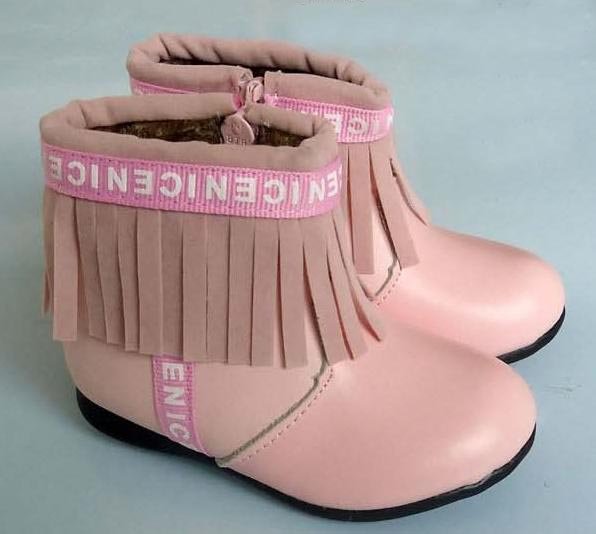 Baby Boots Girls Cotton Boots Princess Boots 14-15.8CM Pink Leather Boots Christmas