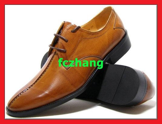 Free Shipping 1 Pair Brand New Genuine Leather Cow Leather Men's Shoes Men's Dress Shoes Gu25cc