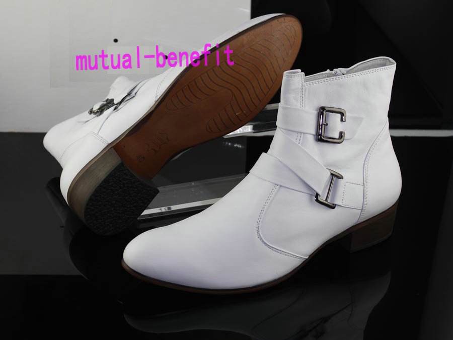 Guaranteed 100% Genuine Cow Leather Men's Dress Shoes Men's Leather Boots Leather Shoes,Color:White/Black/Brown,size:39-45