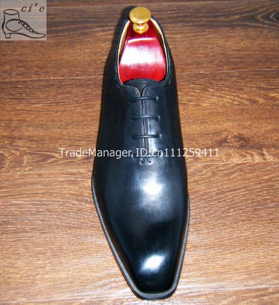 Free Shipping Bespoke Handmade Men's Oxford Color Black Shoe