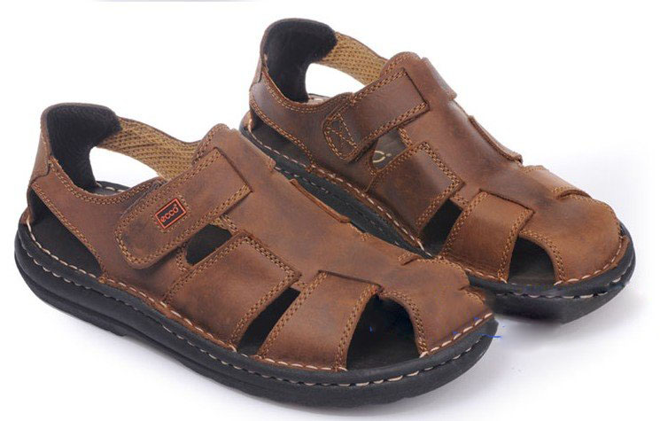 Summer Is PinTou Layer of ECCO Male Sandals D0308 Love Leather Shoes Leisure Beach Shoes Step Outside