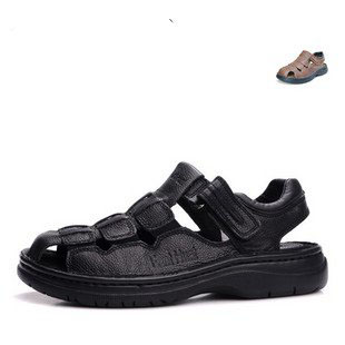Free Shipping 2011 New Fant Huat Fan Especially Huate/manual Cowhide Baotou Men's Sandals SS-6022 Size 39--45