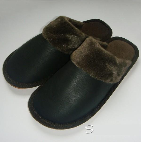 Wholesale Men's Women's Winter Warm Leather Slippers Baboosh Chinela Loafer Modeling Home Shoes