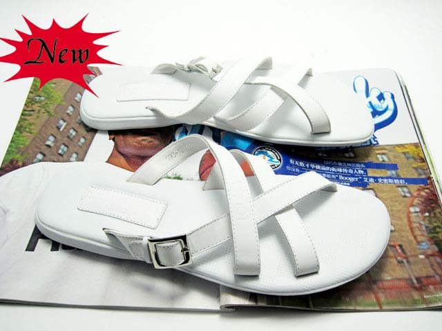 Wholesale 2010 World Top Brand Men's Newest First Layer Leather Slipper Sandal Flip-flot Top Quality Factory Price Free Shipping