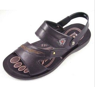 Free Shipping Popular Male Male Big Shoes Men Leather Sandals Beach Sandals Code