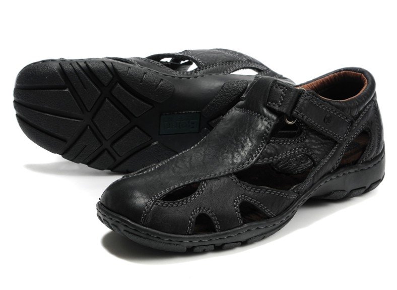 Newest MOQ:1pc Men's Sandal Genuine Leather Sandals Casual Beach Shoes Color:black&brown Size:39-44