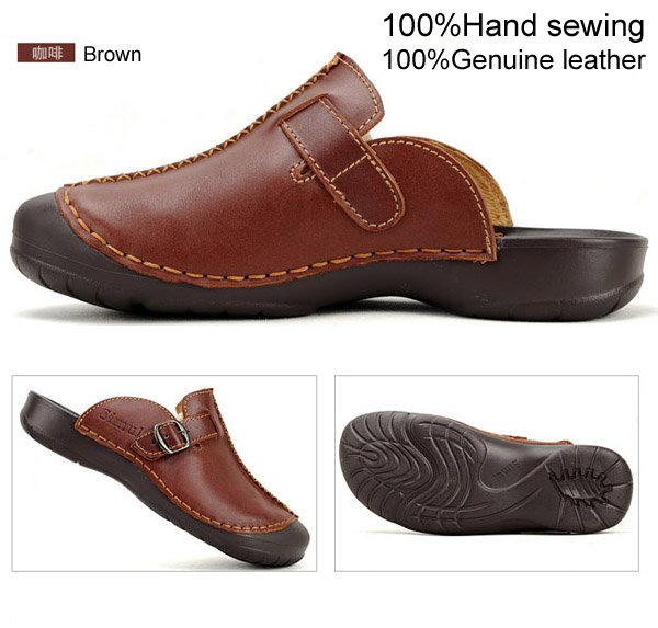 FREE SHIPPING Men's Shoes 100%handmade Leisure Genuine Leather Sandals