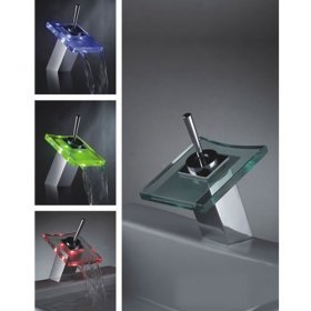 Single Handle LED Glass Sink Faucet - Free Shipping