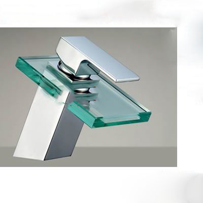 FREE SHIPPING! LED Basin Waterfall Faucet, Glass Faucet(WF-LWF2)