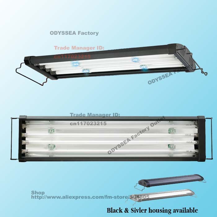 ODYSSEA 24"(60cm) T5HO Quad Aquarium Fish Tank Lighting/lamp(extendable to 80cm), Fits Tank 60cm-80cm, Black Color