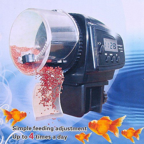 Retail&Whosale Black Digital Aquarium Automatic Fish Tank Food Timer Feeder Free Shipping