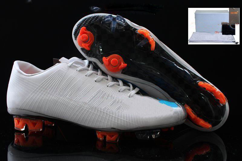 Free Shipping Men Football Boots Men's Soccer Shoes Color: White Black Blue