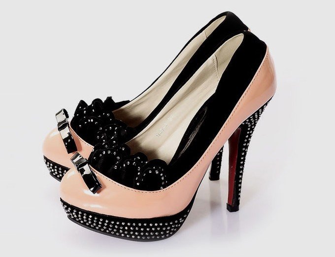 Top Quality Waterproof Patent Leather High Heeled Shoes Free Shipping
