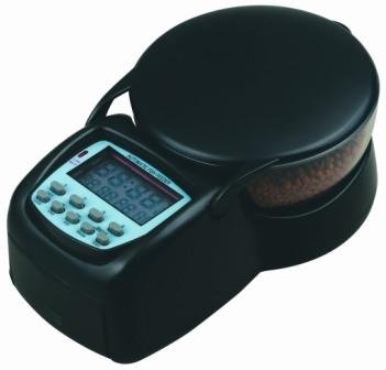 New Automatic Fish Feeder Moist-free Food Hopper Black Automatic Aquarium Feeder for Pets