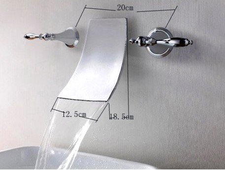 Two Handles Waterfall Bathroom Sink Faucet or Bathtub Faucet - Wholesale - Free Shipping (R-2007)