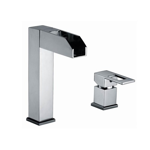 Chrome Battery-free LED Light Waterfall Vessel Color Change Bathroom Sink Faucet/Basin Mixer +Guaranteed 100%+Free Shipping