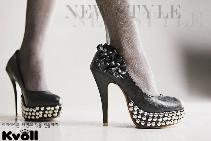 Rivet High-Heeled Shoes Platform Shoes Large Base Recreational Shoes