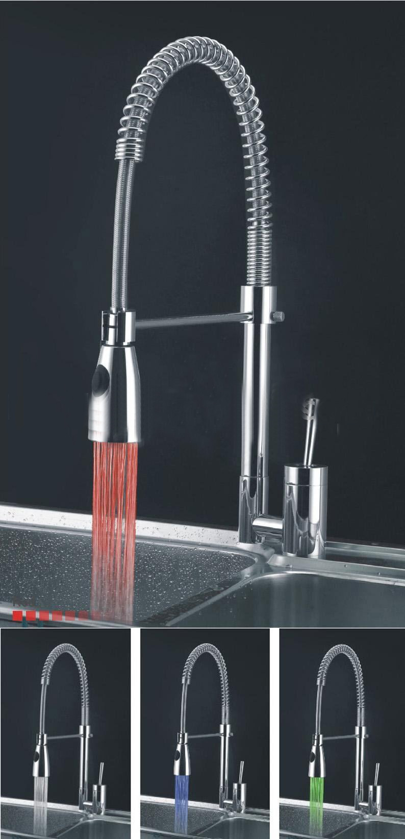 Single Handle 3Colors LED Kitchen Sink Faucet