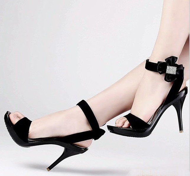 Hot Sales Satin Diamond Sticking Flower Office Ladies' Heels Shoes