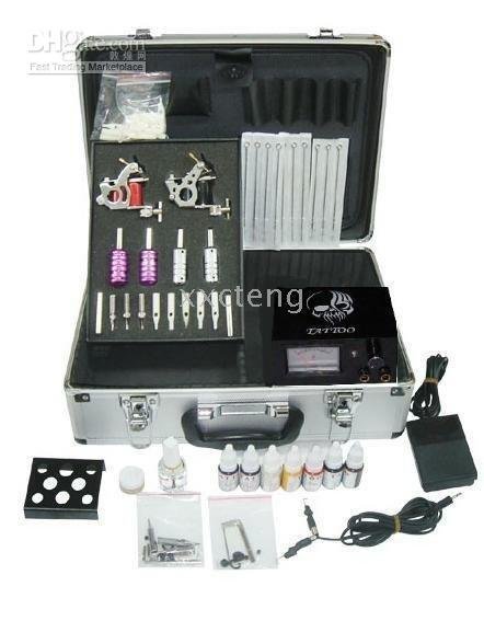 NEW Tattoo Kits 2 Guns Machines 4 Tubes with 4 Grips 100 Ne Les NO.02 FAST SHIPPING BRAND Hot Sellin