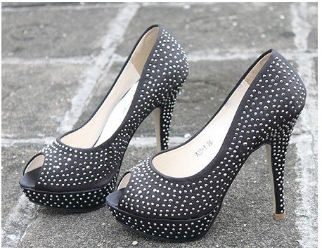 Sexy Studded Dress Shoes Peep-Toe Pumps Dress Shoes Cheap Dress Shoes