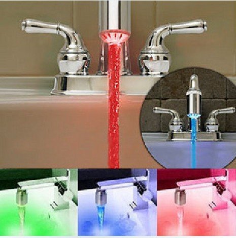Free Shipping! Water Glow LED Faucet Light Temperature Sensor as Seen On Tv TAP SENSOR